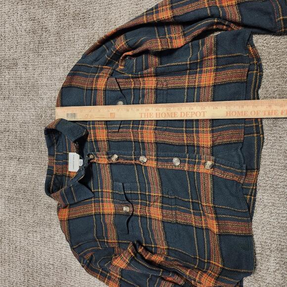 American Eagle Button Up Shirt Cropped Women's Multicolor Long Sleeve Medium - Picture 3 of 6